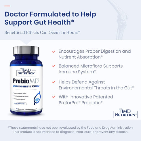 1MD Nutrition PreBioMD - Prebiotic with PreforPro® | Support Healthy Digestion and Beneficial Bacteria...