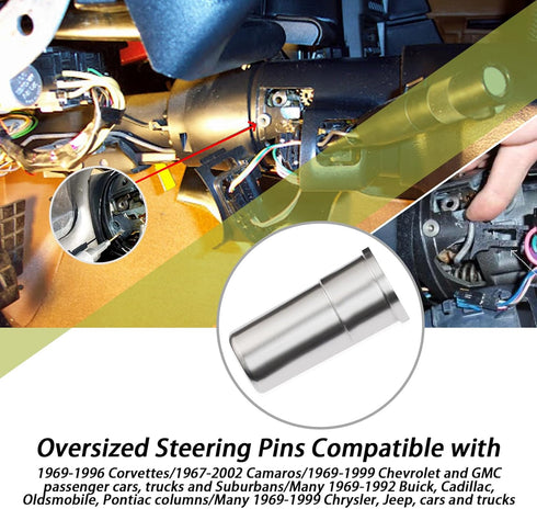 Oversized Steering Pins,Tilt Steering Column Compatible with 1969-1996 Cor-vettes 1967-2002 C-amaros and Others(Two are Used in Each Steering Colu...