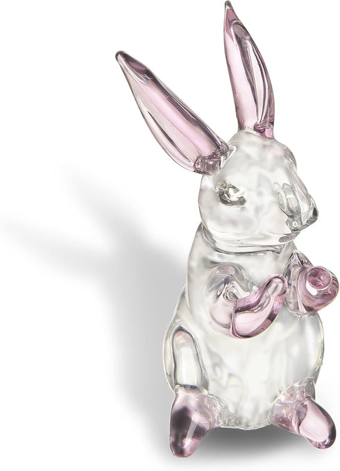 HDCRYSTALGIFTS 3.5inch Crystal Rabbit Bunny Figurine Collectibles Spring Easter Bunny Decorations Glass Art Animal Paperweight Easter Home Decor C...