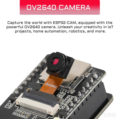 ESP32 CAM Development Board ESP32-CAM 8MP OV2640 Camera Module, WiFi Bluetooth Module ESP32-CAM-MB Micro USB to Serial Port CH340G with TF Card Sl...