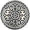 Bezelry 12 Pieces Southwestern Style Flower Pattern Domed Metal Shank Buttons. 22mm (7/8 inch) (Gray Silver)...