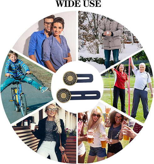 8 Pieces Expander Button, Pants Waist Silicone Extender Button, Adjustable Elastic Waist Extender Button, No-Sew Metal Extend Buttons for Women an...