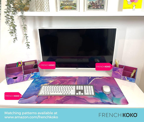 French Koko Large Mouse Pad, Desk Mat, Keyboard Pad, Desktop Home Office Decor School Essentials College Cute Extended Laptop Protector Accessorie...