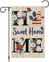 Home Sweet Home Patriotic Garden Flag 4th of July Floral Flag 12x18 Inch Double Sided, America Independence Day Flag Memorial Day Butterfly Yard B...