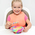 Unbreakable Silicone Non-Slip Bowl and Chew Spoon Set for Babies and Toddlers (Rainbow Swirl)...