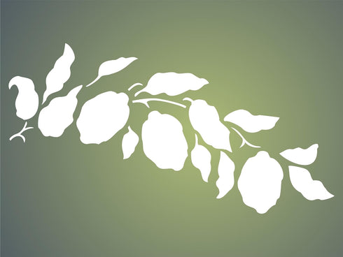 Lemon Branch Stencil, 12.5 x 6.5 inch - Classic Fruit Lemon Bough Stencils for Painting Template...