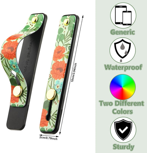 6 Pieces Phone Strap Grip Holder Finger Cell Phone Grip Telescopic Phone Finger Strap Stand Universal Finger Kickstand for Most Smartphones (Bloss...