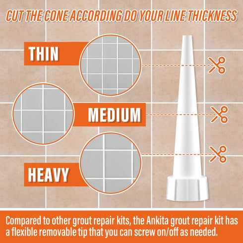 2 Pack Tile Grout Paint Kit, White Grout Repair Filler Tubes, Fast Drying Grout Sealer for Tiles, Sinks, Showers on Bathroom and Kitchen, Restore ...