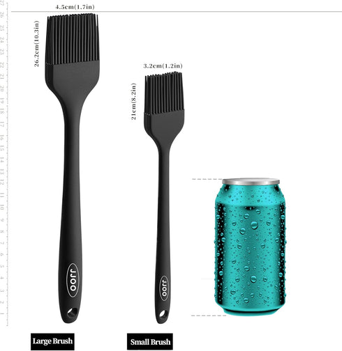 2PCS Silicone Basting Pastry Brush, JJOO Heat Resistant Food Cooking Brush for Oil, Sauce, Baking, BBQ and Grill, BPA Free, Dishwasher Safe (2Pack...