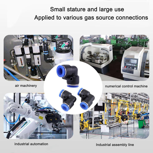 Pneumatic Connectors,8mm Pneumatic Fittings Push in Elbow Connectors Water Hose Quick Connect for Air Water Hose 10 PCS...