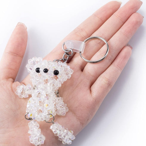 OIIKI 100 Sets Keychain Rings for Crafts, Round Split Key Rings, Metal Keychain Connector with Clear Plastic Snap Tabs, Blanks Key Rings Jump Ring...