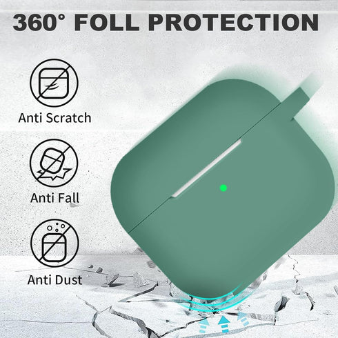 AirPods 3 Case Cover, Silicone Protective Accessories Skin with Keychain and Cleaner Kit Compatible with Apple AirPod 3rd Generation 2021 for Wome...