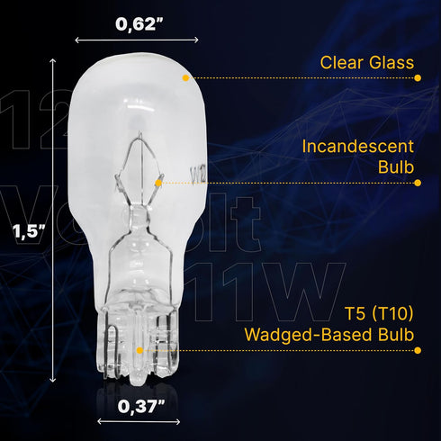 Landscape Low Voltage - 12 Volt 11W - T5 Wedge Bulbs - Compatible with Malibu Lights - Garden - Deck Light Bulbs - Yard Bulbs - 10 Pack (Clear)...