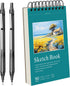 Xmusk Mechanical Pencil with A5 Sketch Book Set 0.5mm & 0.7mm Pencil 50 Sheets 120gsm Top Spiral Bound Acid Free Art Sketchbook Drawing Pad for Pa...