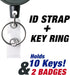 KEY-BAK MID6-Duo Heavy Duty Badge Reel and Keychain That Holds 10 Keys, Belt Clip, Black, Medium (0006-0804)...