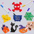 MGparty Halloween Crafts 60PCS Halloween Wooden Slices DIY Natural Wood Crafts Unfinished Predrilled Cutouts Ornaments for Kids Halloween Hanging ...
