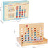 Wooden 4 in a Row Game - Classic Strategy Game for Adults Children-Connecting 4 Same Color Connection Rows- Travel Game Family Checkerboard Game T...