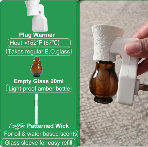 Plug in Oil Diffuser, 1 Pack Blank for DIY Air Freshener Make Unique Home Scent Aromatherapy, Work with Essential Oil, EO+Water, Fragrance Refill ...