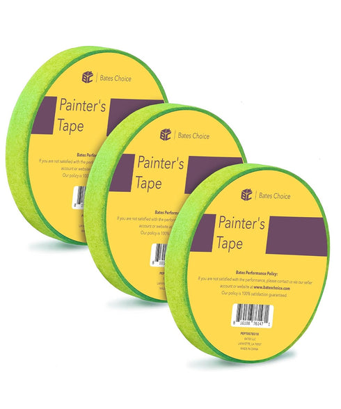 Bates- Painters Tape, 0.7-Inch, 54 Yards/Roll, 3 Pack, Green, Painting Tape for Walls, Masking Tape, Wall Safe Tape, Paint Tape for Walls, Painter...
