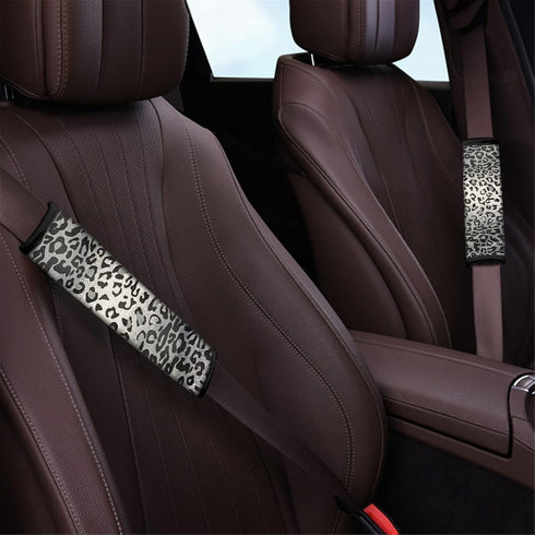 Dreaweet Grey Leopard Print Seat Belt Pads Cover for Adults Kids, Stylish Car Seatbelt Cover 2 pcs, Universal Soft and Safe...
