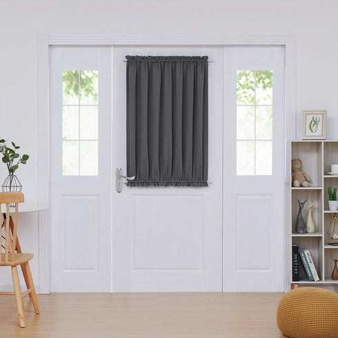 Deconovo Blackout Door Curtain – Thermal Insulated Blackout Window Cover for French & Front Doors with Adjustable Tieback, Room Darkening, Energy ...
