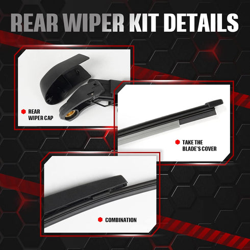 Replacement for BMW X5 X5M E70 2007-2013 REAR WINDSHIELD BACK WIPER ARM Blade SET OE:61627206357...