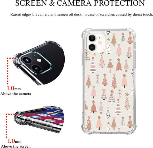 Pink Christmas Trees Case Compatible with iPhone 11, Cute Winter Christmas Case for iPhone 11, Cool TPU Bumper Phone Case Cover......