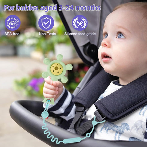Chuya Toy Straps for Baby 3 Pcs,Silicone Baby Pacifier Holder, Baby Toy Strap Applies to Car Seat Toy,Teether?Teething Toy,High Chair Baby Toy, St...