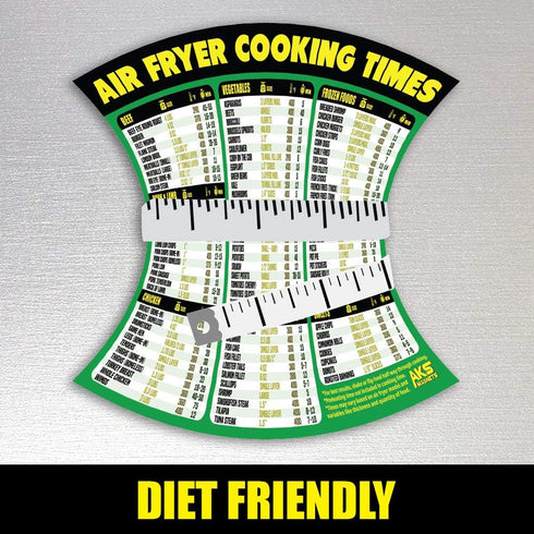 Air Fryer Cooking Times Magnetic Cheat Sheet - Extra Large Easy to Read 11” x 8.5” Airfryer Kitchen Accessory - Quick Reference Guide Magnet for O...