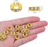 BronaGrand 100pcs 10 mm Golden Plated Rhinestone Spacer Beads Large Hole European Rondelle Beads Round Shiny Crystal Loose Beads for DIY Bracelet ...