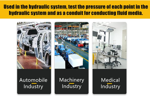 Hydraulic Pressure Test Hose 64Mpa Hydraulic Test Line Test Couling Hose for Excavator Construction Machinery Testing Coupling Point Thickness 1.5...