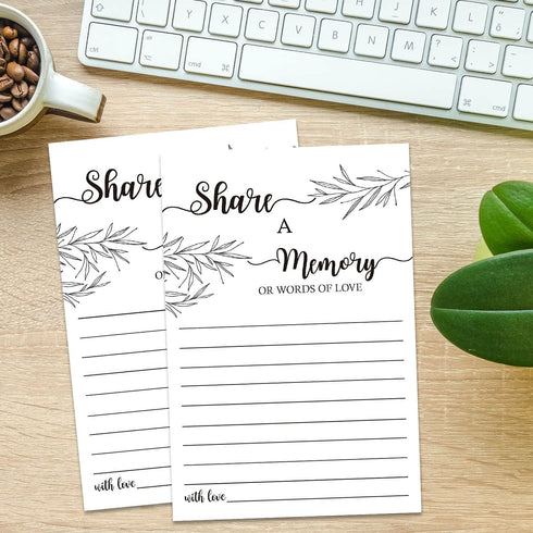 Share a Memory Card, Memorial Cards for Celebration of Life, Funeral Guest Book, Advice for The Bride, Wedding Favors, Graduation, Retirement, Goi...