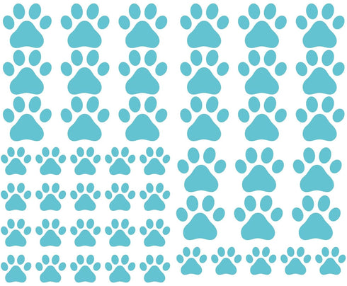 49 Pieces/Set Dog Paws Wall Decals Vinyl Pawprints Sticker Animal Footprint Wall Art Decoration for Kids Boy Girl Baby Nursery Bedroom Living Room...