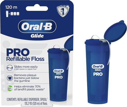 Oral-B Glide PRO Refillable Dental Floss Starter Kit, 120m...