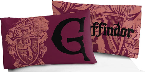 Jay Franco Harry Potter House of Gryffindor Reversible Pillowcase, Standard, Maroon...