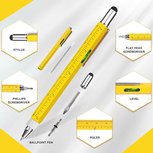 Pen Gifts for Men, Cool Gadgets 6 in 1 Multitool Pen, Stocking Stuffers for Men Women, Useful Gadgets Gift for Him Dad Husband Women on Christmas,...