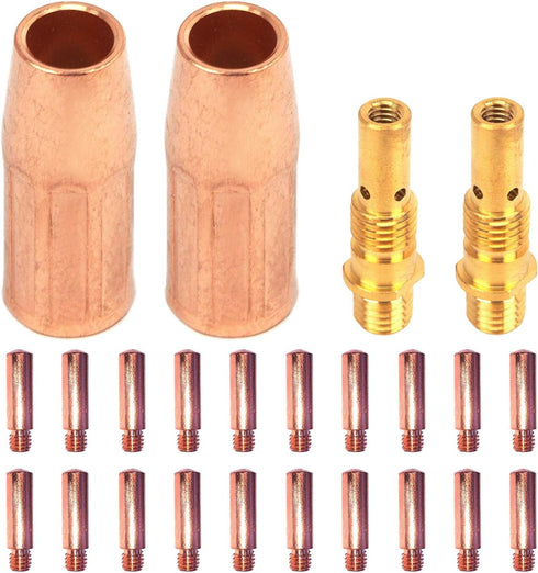 Mig Welding gun accessory11-30 0.030" kit for Forney 140 FC-i Mig gun: 20pcs Contact Tips 11-30 0.030" + 2pcs gas nozzles 21-50F + 2pcs 35-50 weld...
