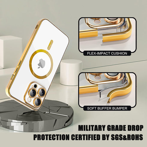 Misscase iPhone 13 Pro MagSafe Case with Camera Protector, Clear Magnetic Anti-Scratch Cover - Gold......