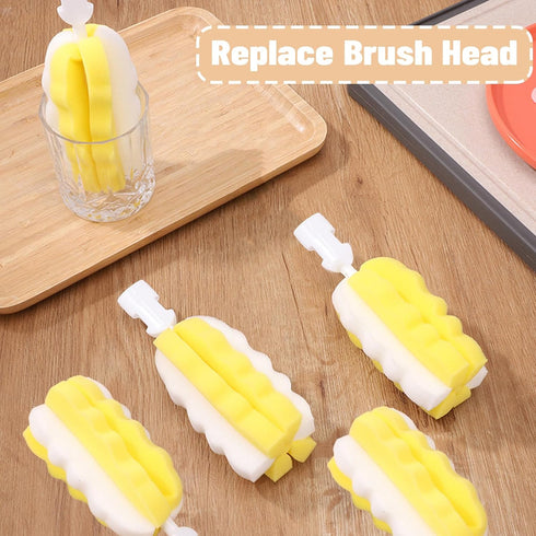 8PCS Bottle Brush Replacement Sponge Heads Environmental Protection Cup Cleaner Brush Sponge Replacement Heads Suitable for INVODA Sponge Bottle B...