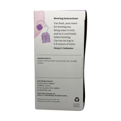Allegro Tea, Organic Jasmine Green Tea Bags, 20 ct...