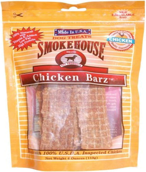 Smokehouse 100-Percent Natural Chicken Barz Dog Treats, 4 Ounce...