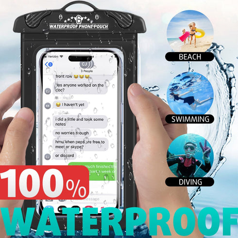 Waterproof Phone Pouch 2 Pack, 100% Waterproof Phone Case Dry Bag with Lanyard for iPhone 15 14 13 12 Pro Max Plus Samsung Galaxy S24 S23 Ultra-Be...