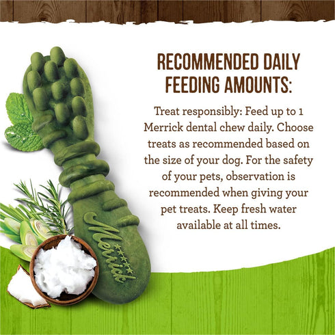 Merrick Fresh Kisses Natural Dental Chews Infused With Coconut And Botanical Oils For Small Dogs 15-25 Lbs - 15 ct. Bag...