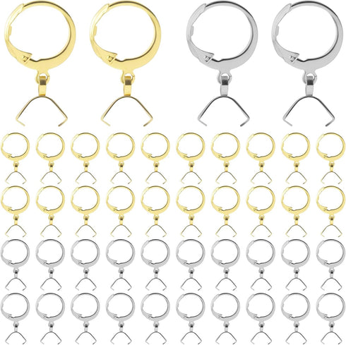 PAGOW 40pcs Stainless Steel French Earring Hooks Leverback Ear Wires Hypoallergenic Pendant Clasp Supplies for DIY Jewelry Making...