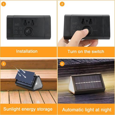 LED Solar Step Fence Lights Outdoor Stair Lights,Waterproof IP68 4 Pack Solar Deck Lights for Solar Decoration Lights for Yard, Patio, Garden, Wal...