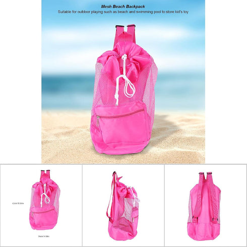 Tote Sand Away Drawstring for Kids Beach Toy Bag Swim and Pool Toys Balls Storage Bags for Picnic,Mesh Beach Backpack, Swimming, Outdoor Activitie...