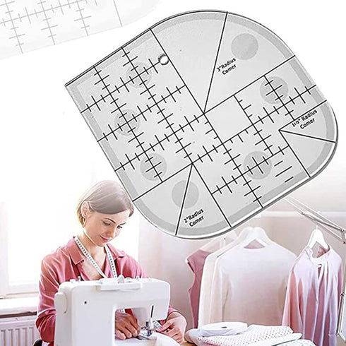 Creative Curved Corner Cutter Quilt Ruler | Acrylic Sewing Patchwork Ruler Quilting Templates | DIY Sewing Supplies Sewing Template Patchwork Tool...