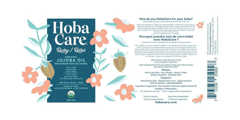 HobaCare Organic Jojoba Baby Oil with Pump Dispenser – 100% Pure Natural Unrefined Unscented Hexane Free Cold Pressed Jojoba Oil for Baby Hair, In...
