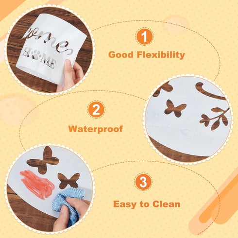 12pcs Camping Welcome Stencils for Painting On Wood 12" Half Round Stencils Forest Mountain Nature Stencil with Paint Brush Camp Life Go Fishing T...