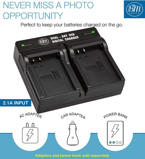 BM Premium Dual Battery Charger for Olympus OM-D E-M1 Mark II Camera...